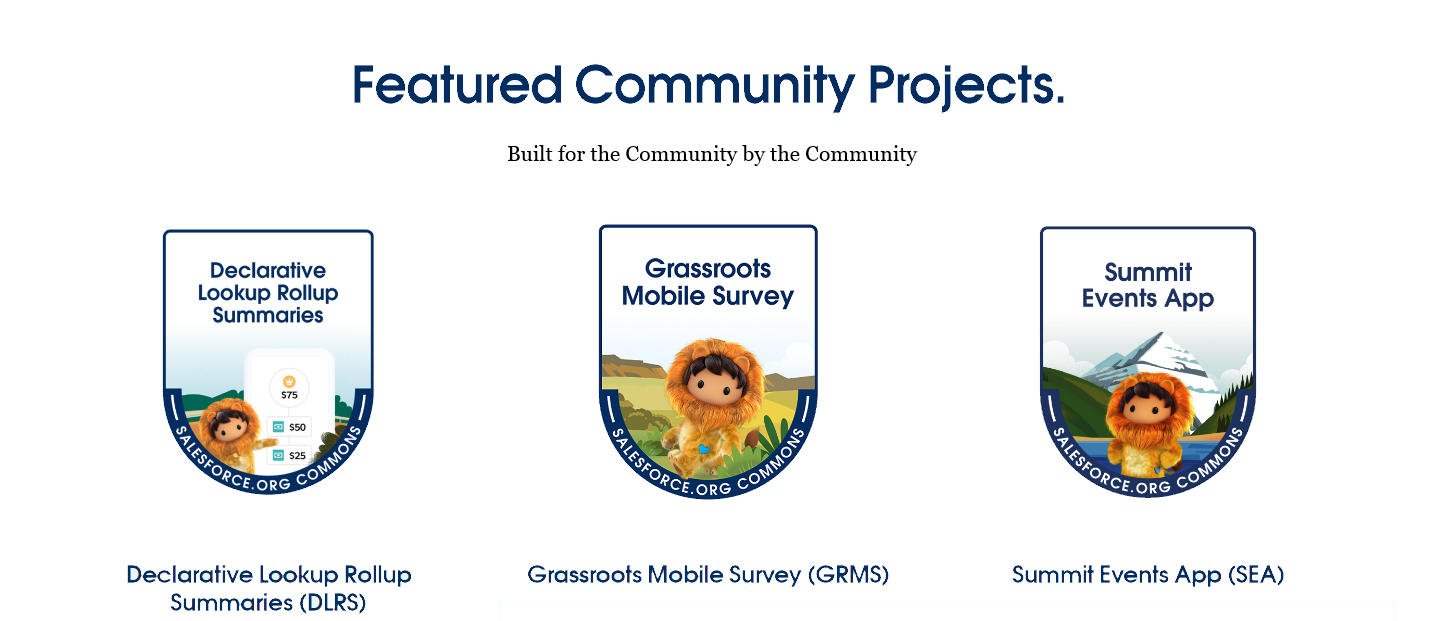 Open Source Commons Project Logos - DLRS, Grassroots Mobile Survey, Summit Events App