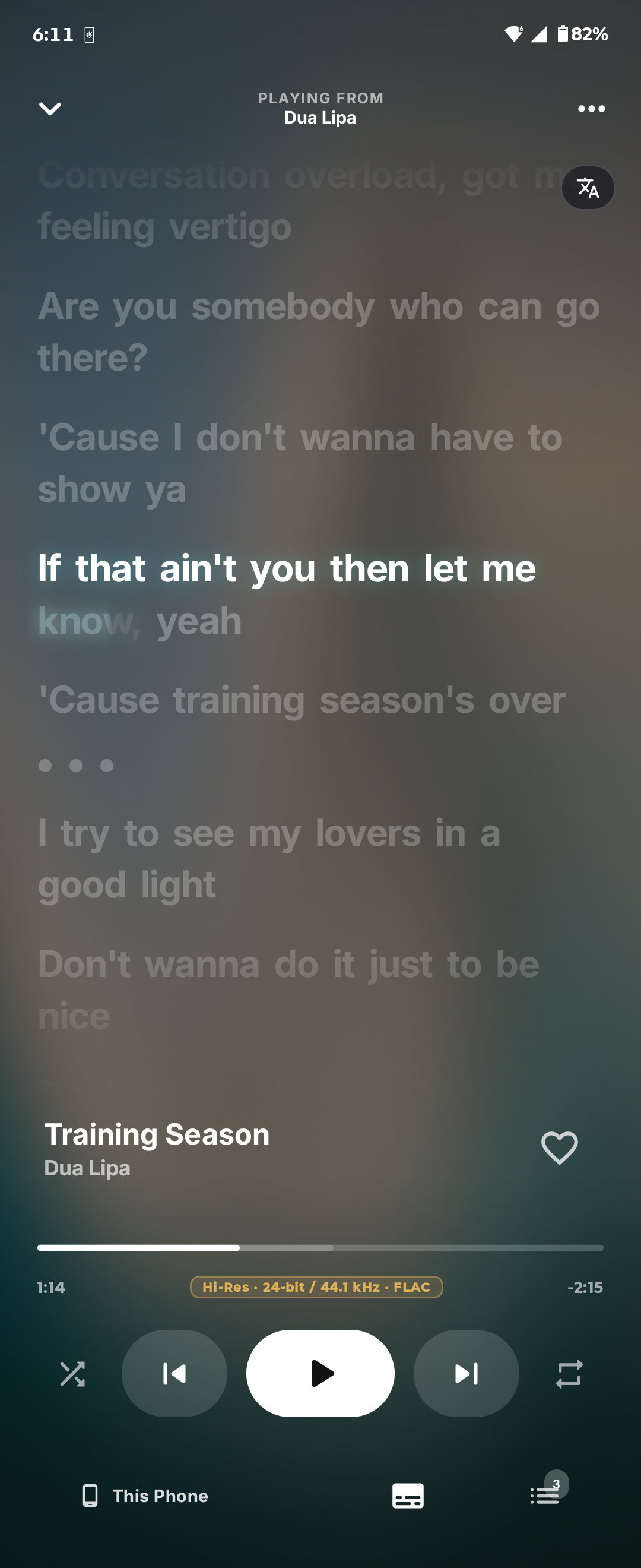 Android synced lyrics