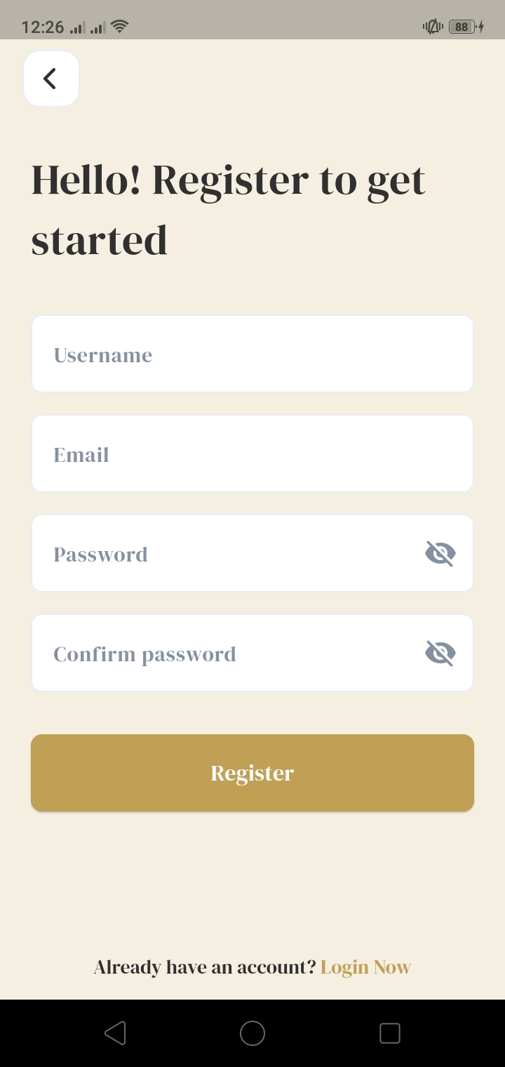 Register Screen