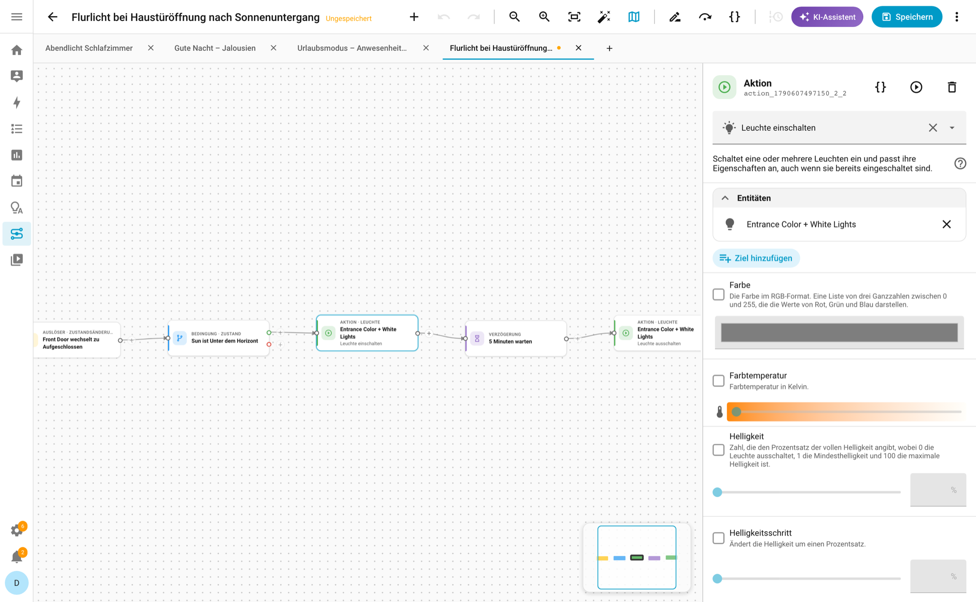 A draft automation built by the AI, not yet saved.