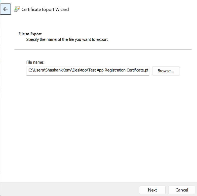 PFX file path