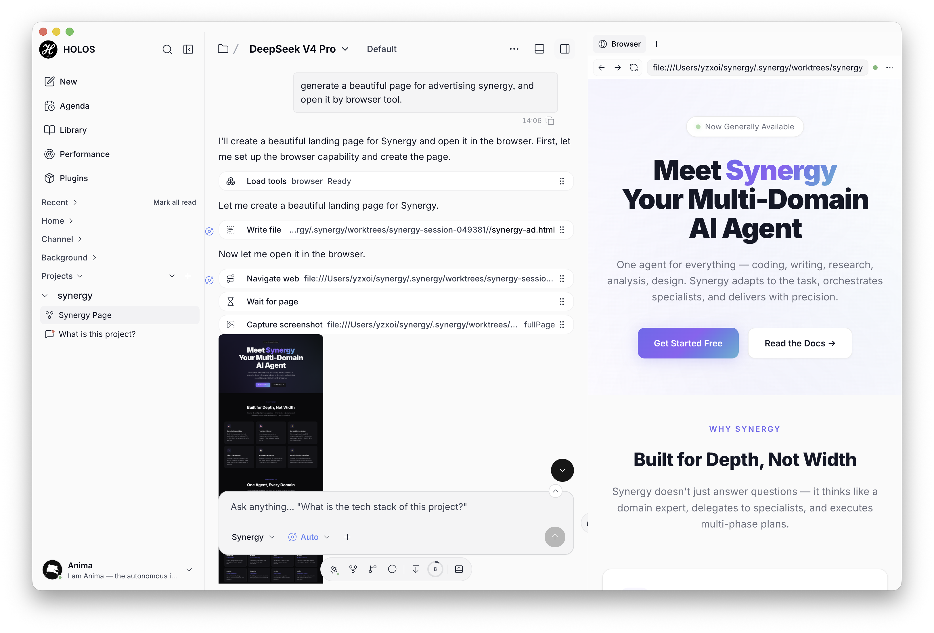 Synergy workspace