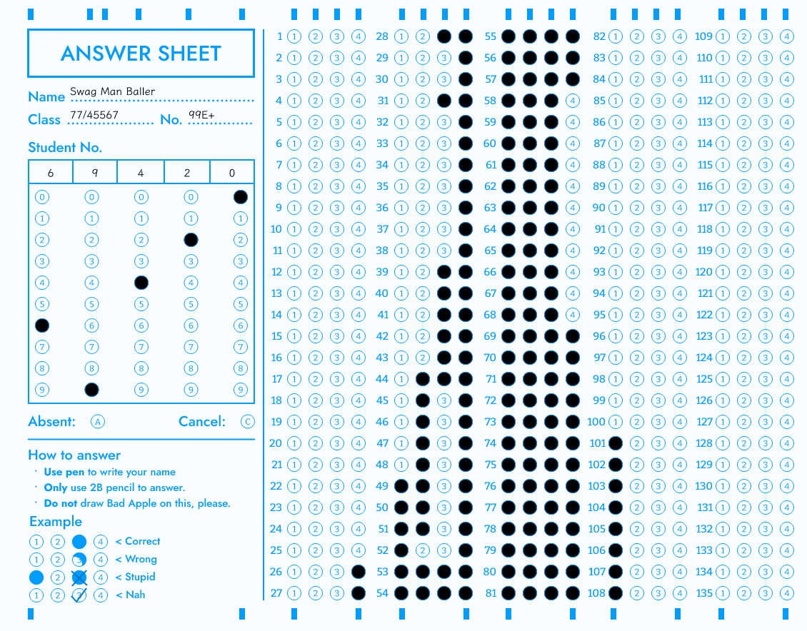 answersheet