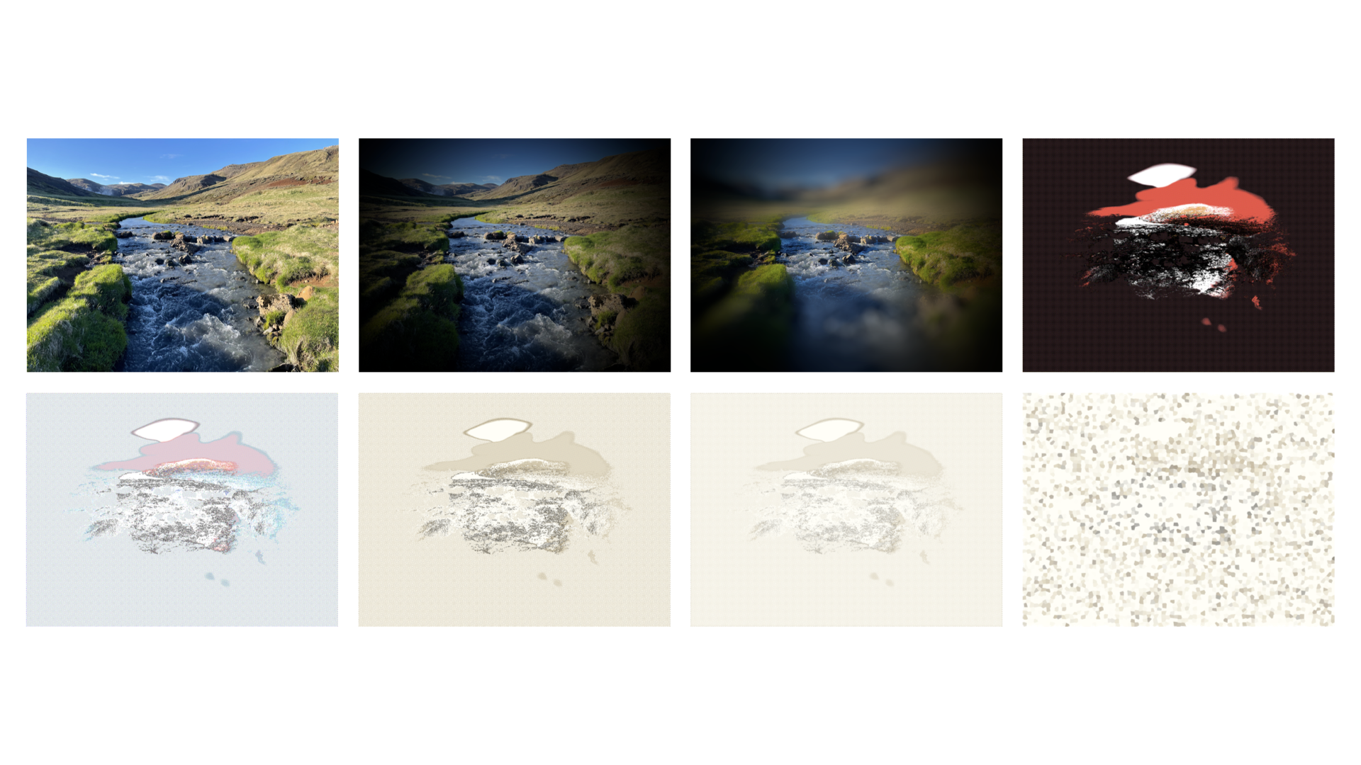 Images produced by applying several filters sequentially