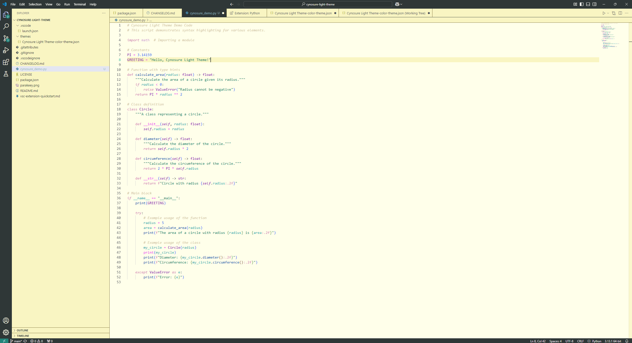Cynosure Light Theme preview