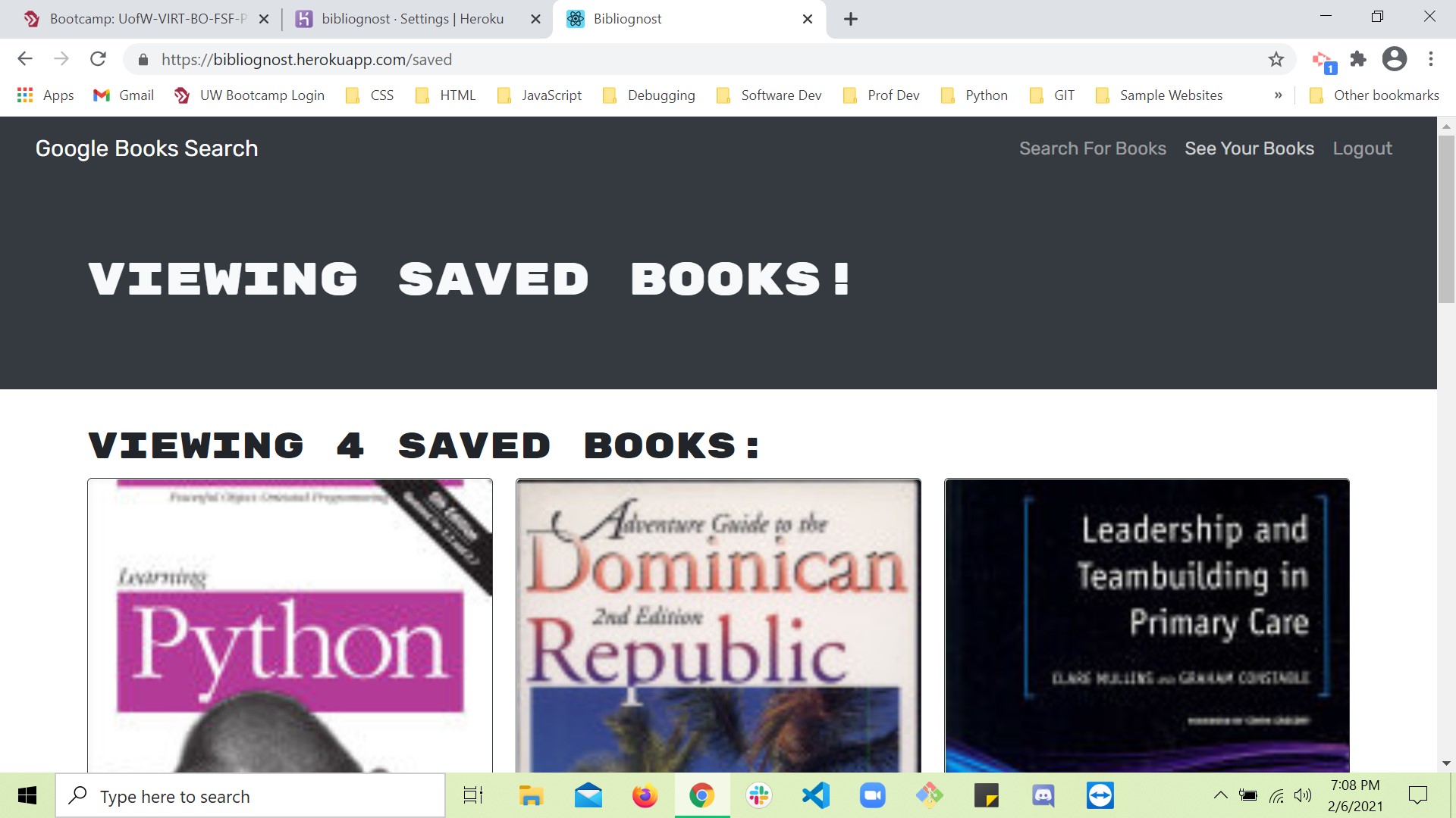 a glimpse of the bibliognost book search application