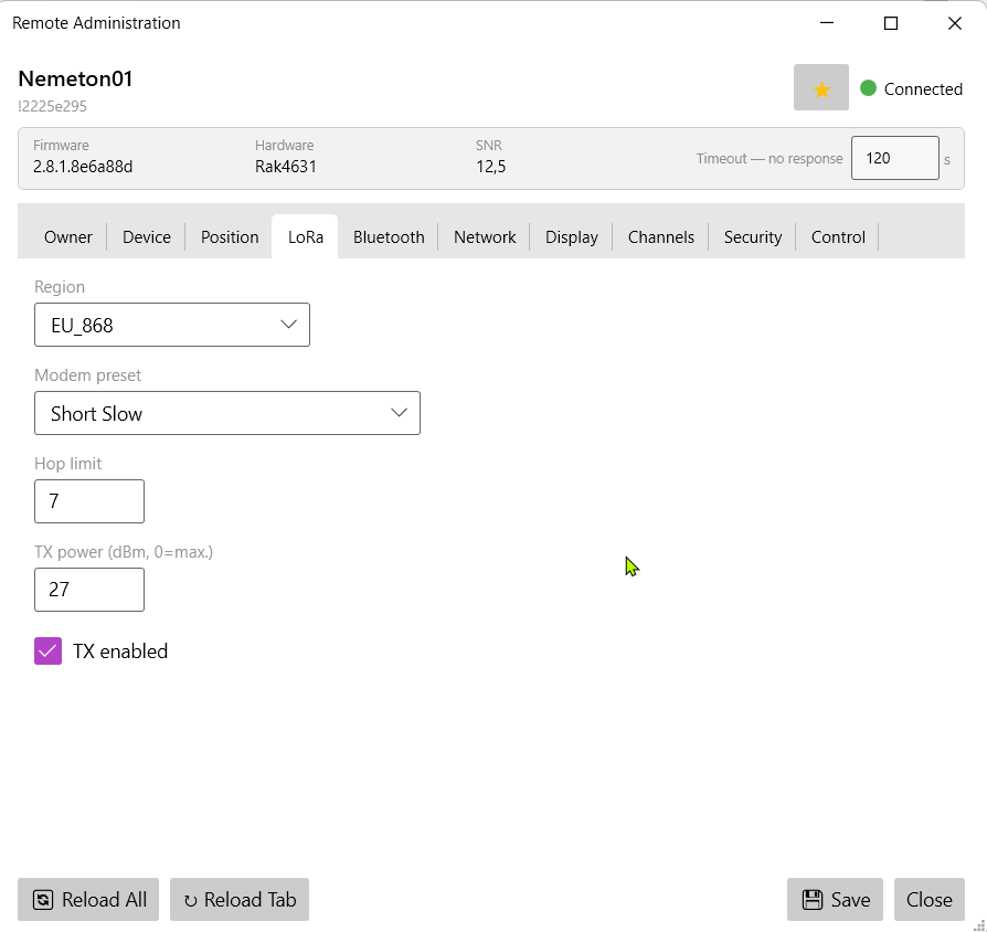 Meshhessen Client – remote administration of a Meshtastic node: LoRa configuration over the air
