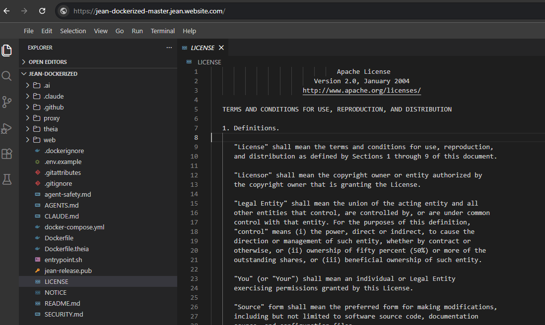 Per-worktree Theia IDE in the browser