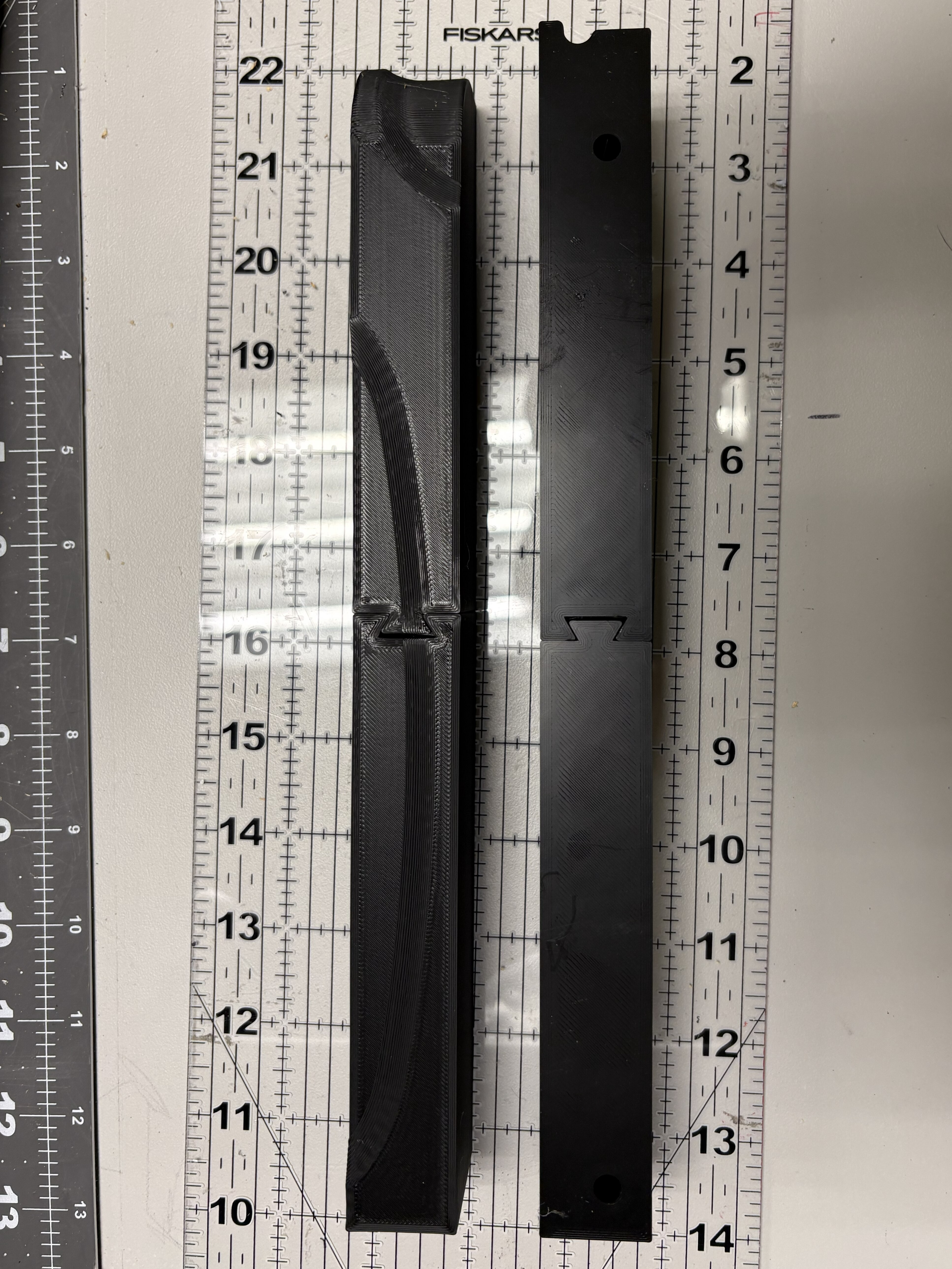 3D-printed screen mounting brackets.