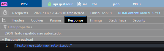 resposta de erro 403