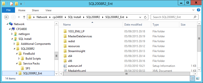 SQL 2008 R2 Media Folders