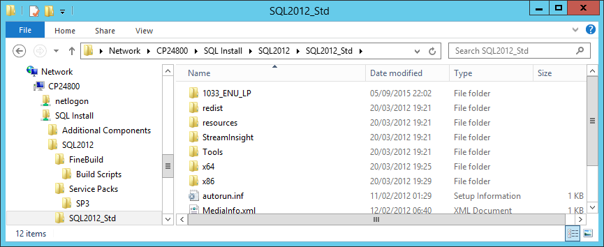 SQL 2016 Media Folders