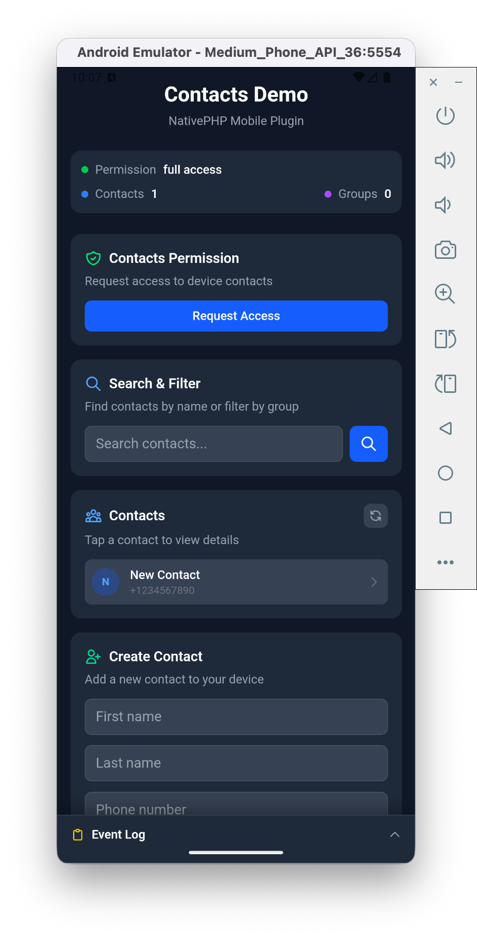 Contacts plugin on Android