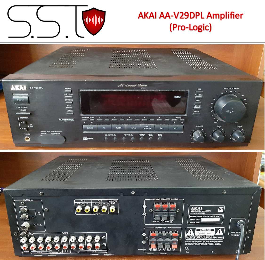 AKAI AA-V29DPL Stereo Receiver (Dolby Pro-Logic) For Sale