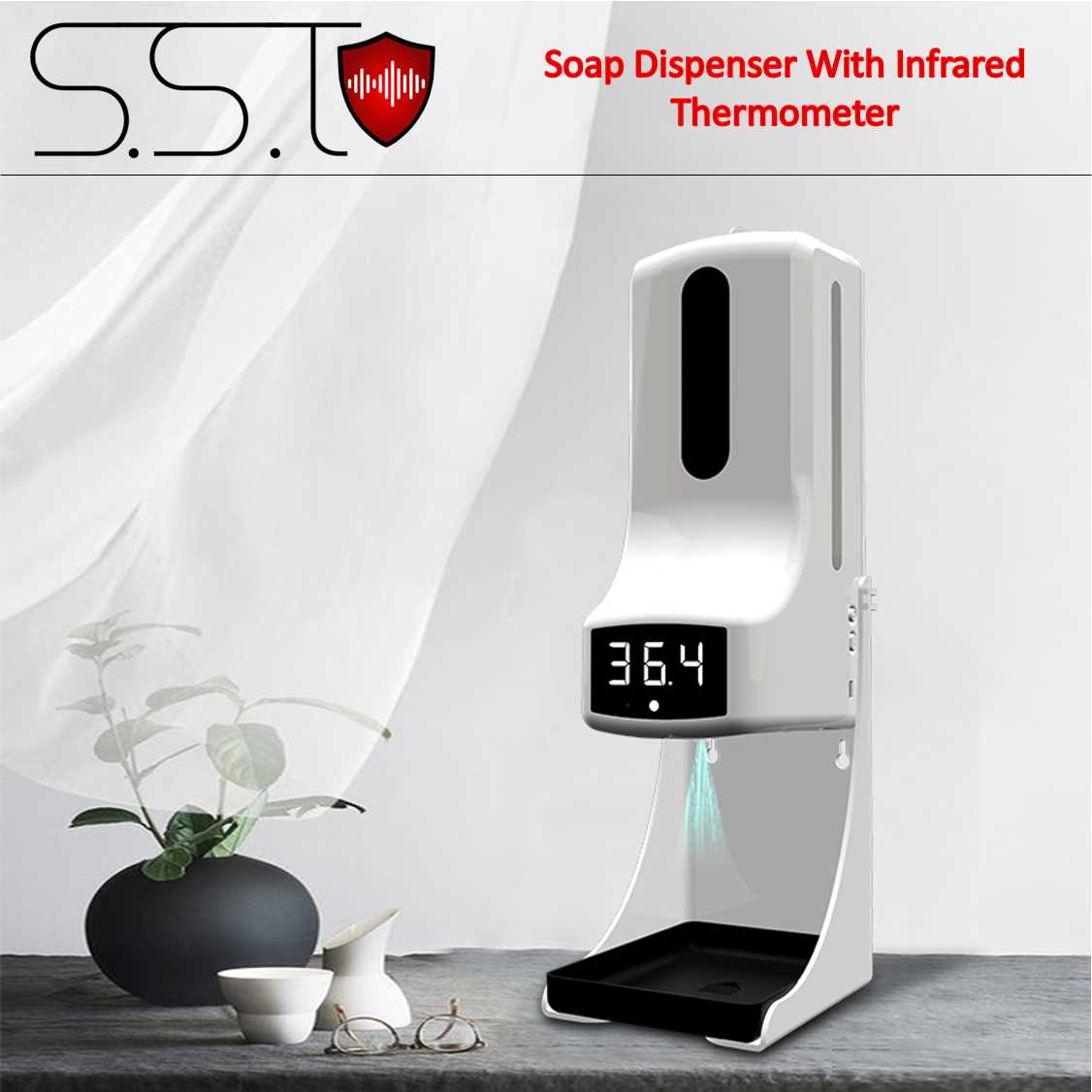 Non Contact Soap Dispenser With Infrared Thermometer For Sale Sound And Safety Technologies (SSTechnologies) Sri Lanka.