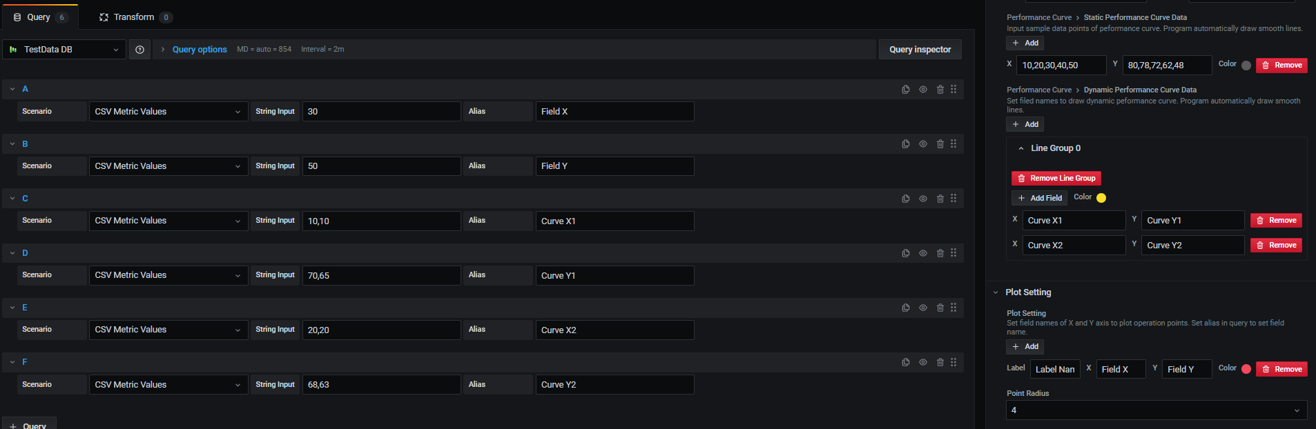 Sample of input with TestDB