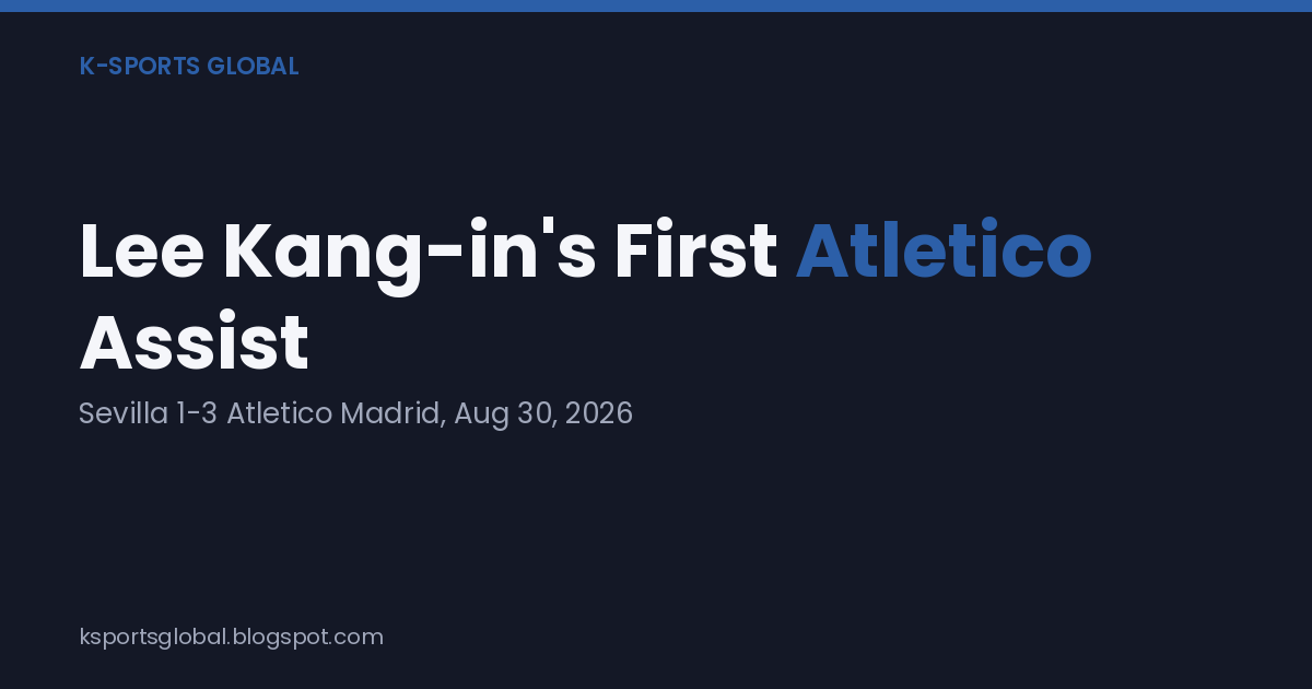 Lee Kang-in's First Atletico Assist — Sevilla 1-3 Atletico Madrid, Aug 30, 2026