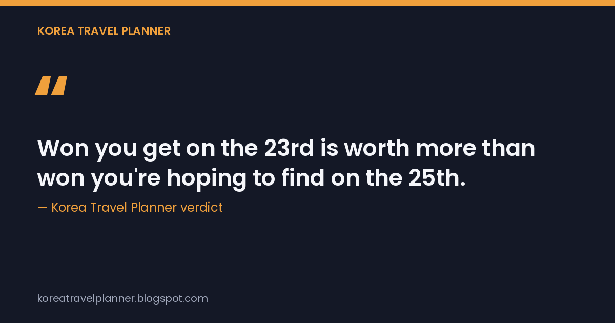 Won you get on the 23rd is worth more than won you're hoping to find on the 25th