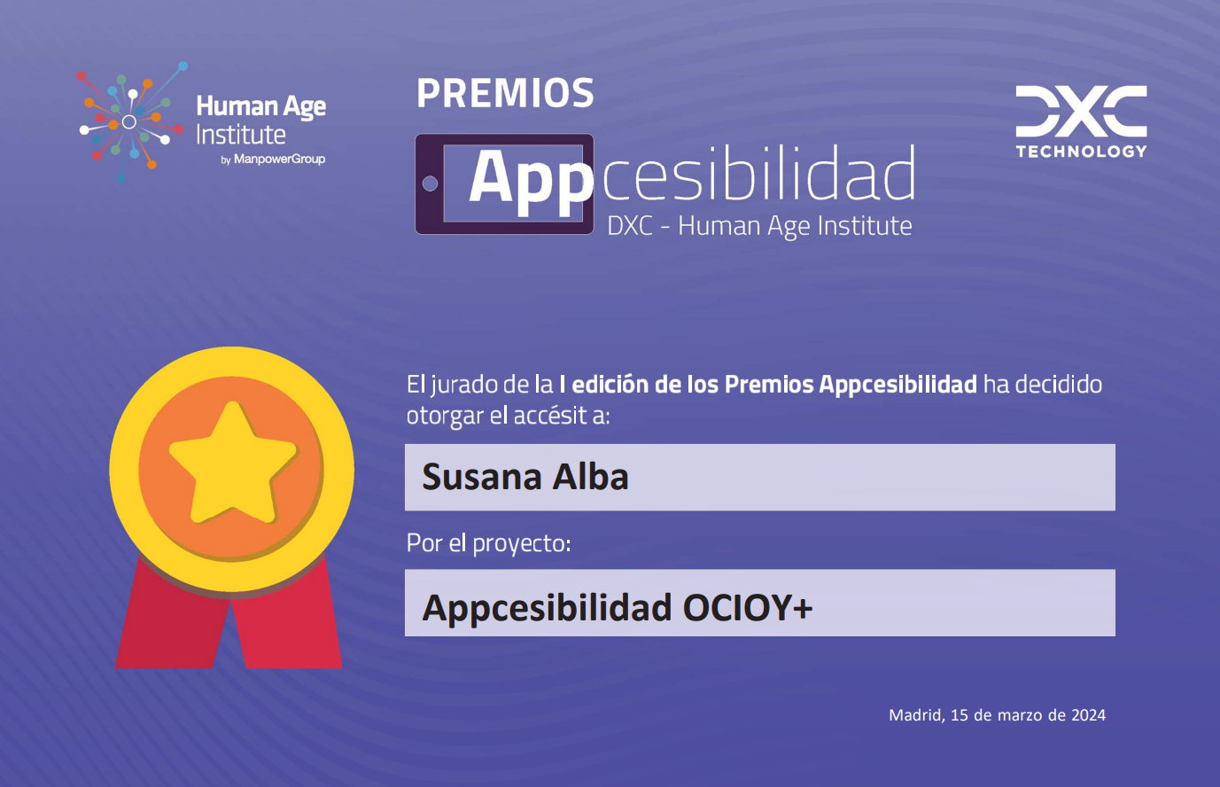 Accésit Premios Appcesibilidad 2024