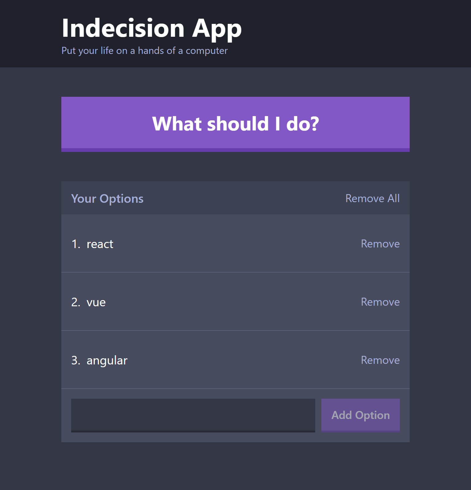 Indecision App