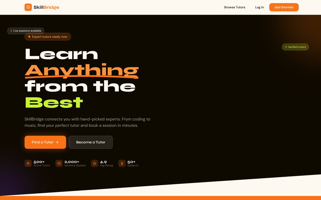 SkillBridge — Tutoring Marketplace screenshot