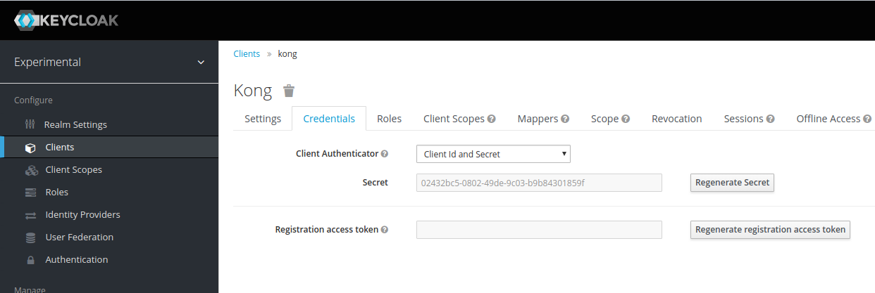 Keycloak client settings