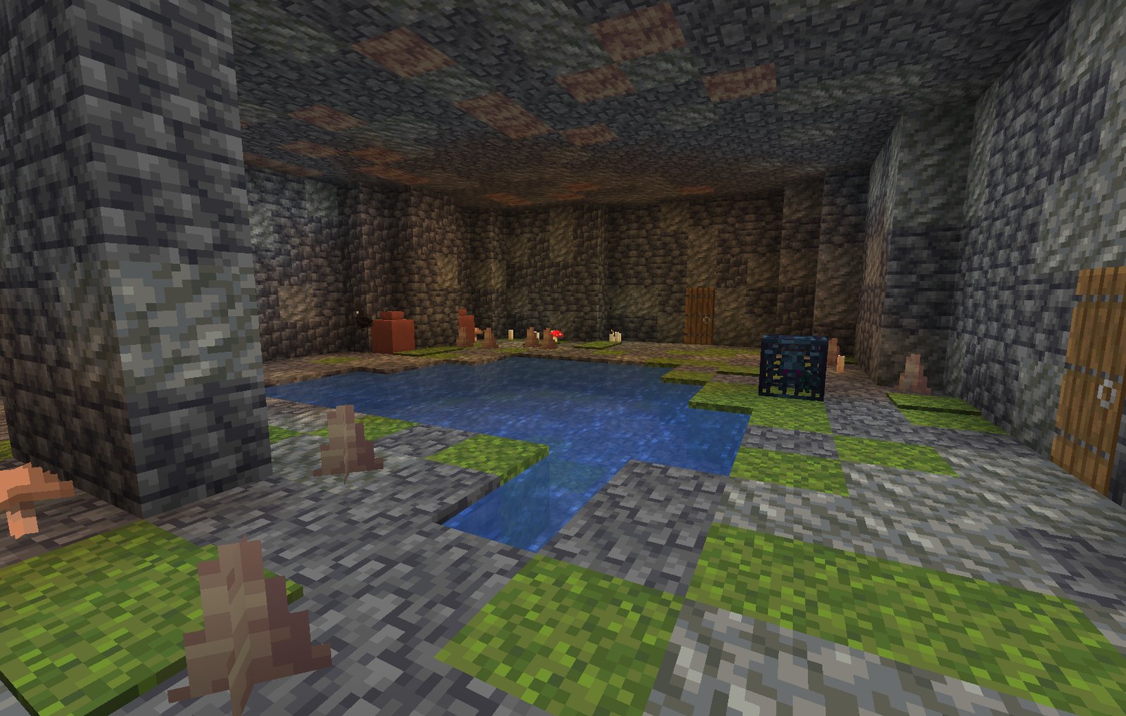 A cavern pool with its spawner