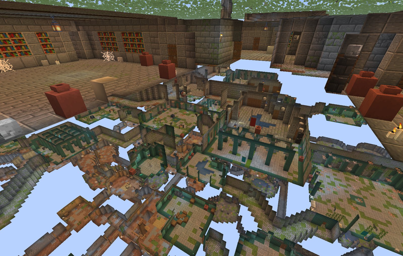 Looking down from the Crypt into the Sunken Halls