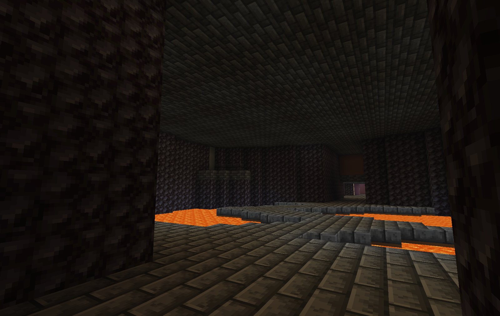 A cave with lava