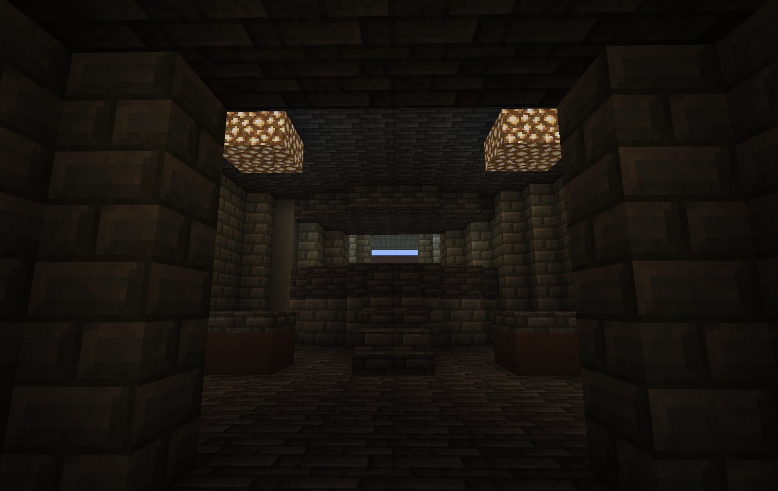 A lit corridor