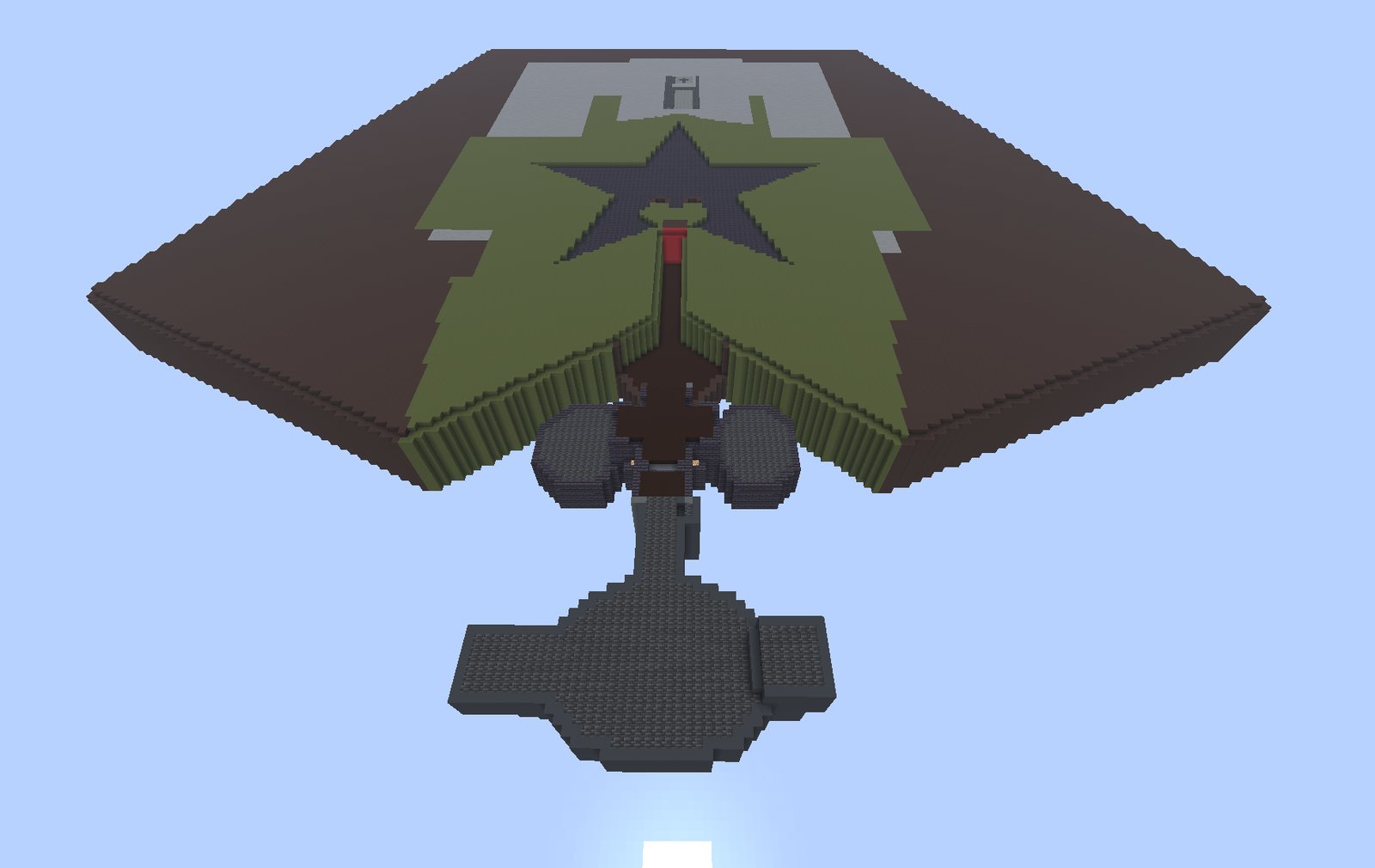 A star-shaped courtyard, from above