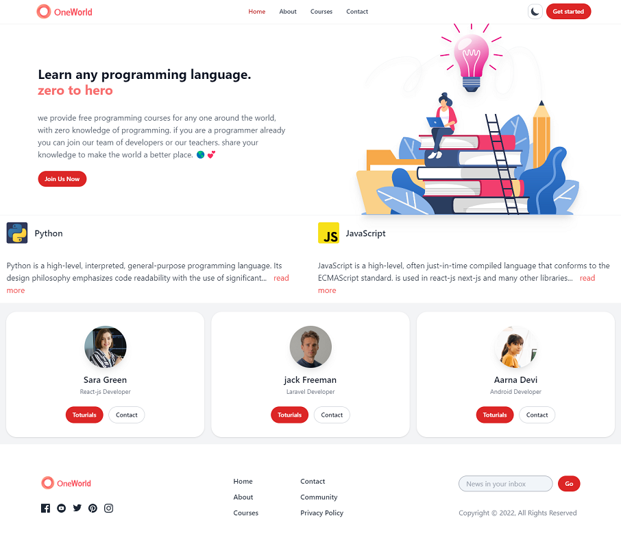 Landing page