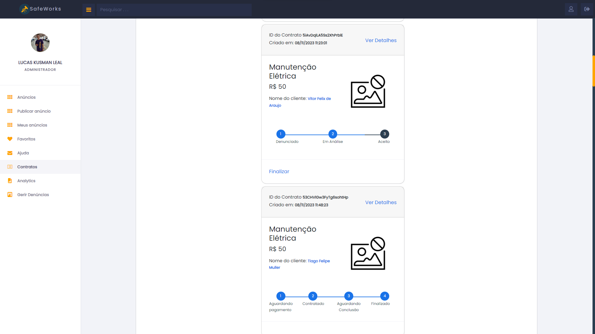 SafeWorks Jobs Contracts Screen Shot