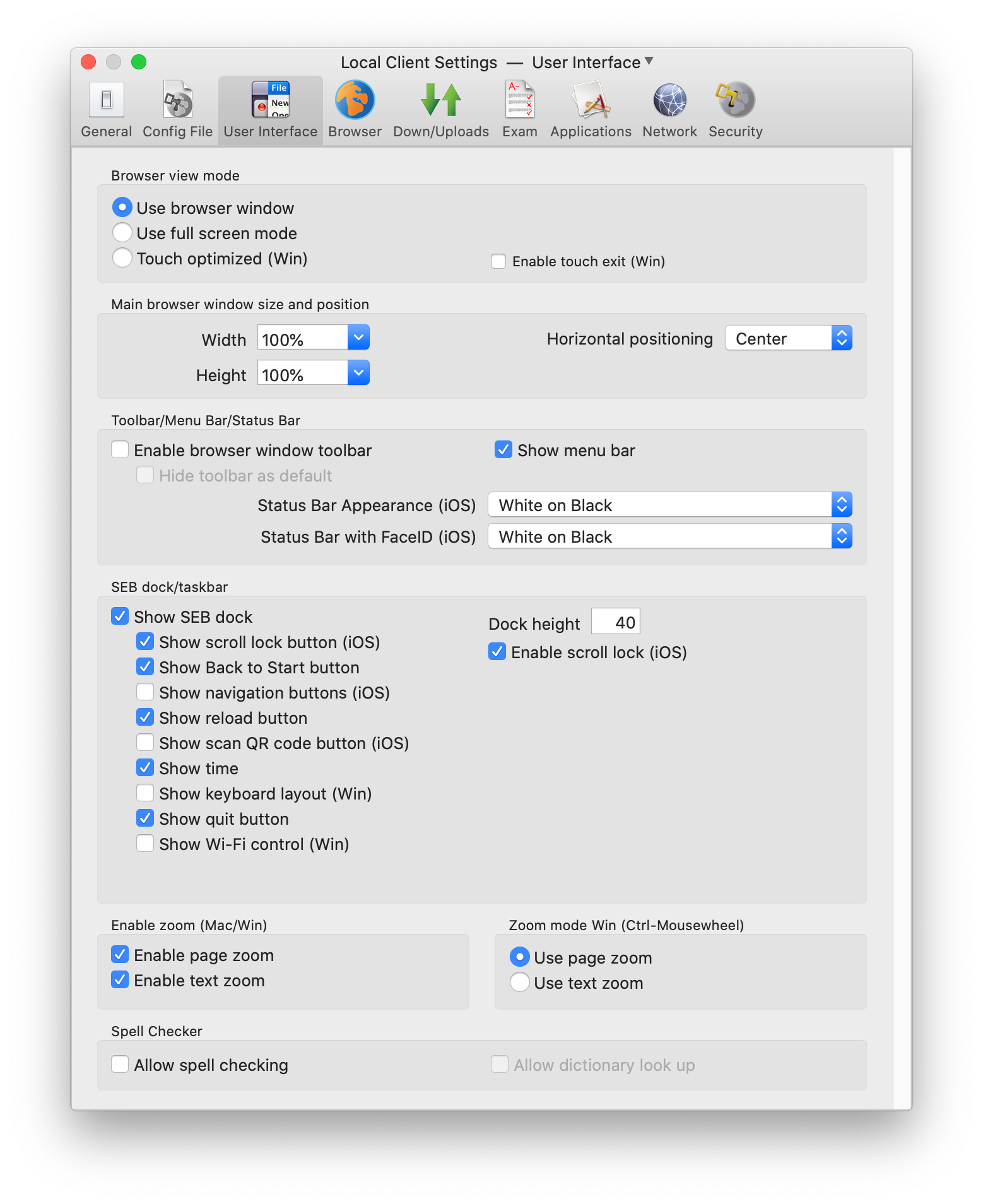 SEB Preferences Window Appearance Pane