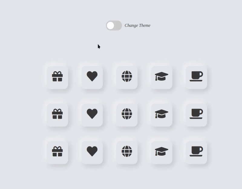 Neuromorphic Glowing Icons GIF