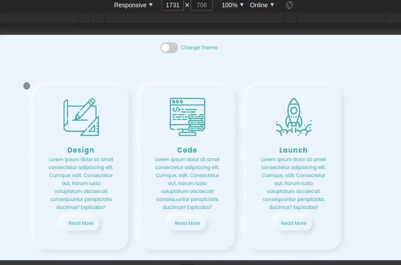 Responsive Neumorphic Cards