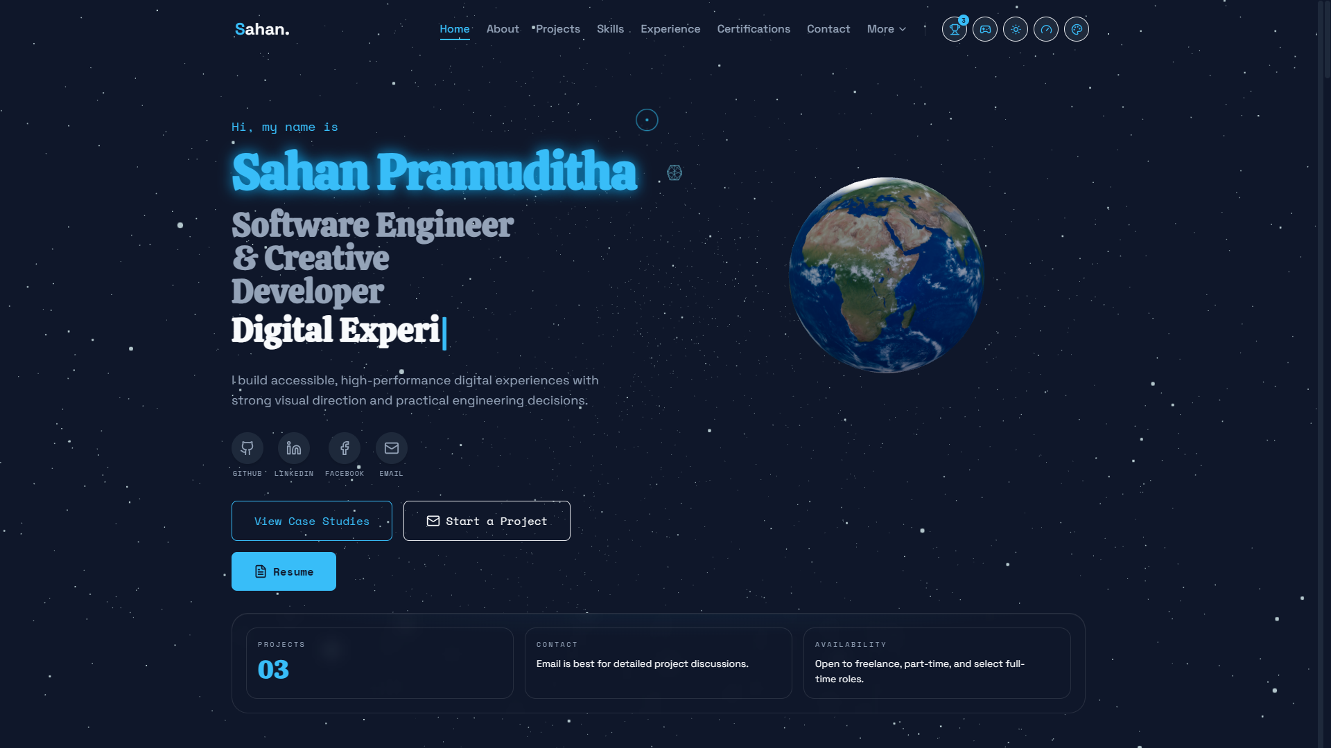 template-portfolio-space 网站模板截图