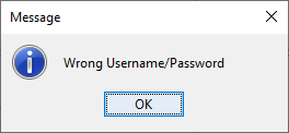 Unsuccessful Login Message