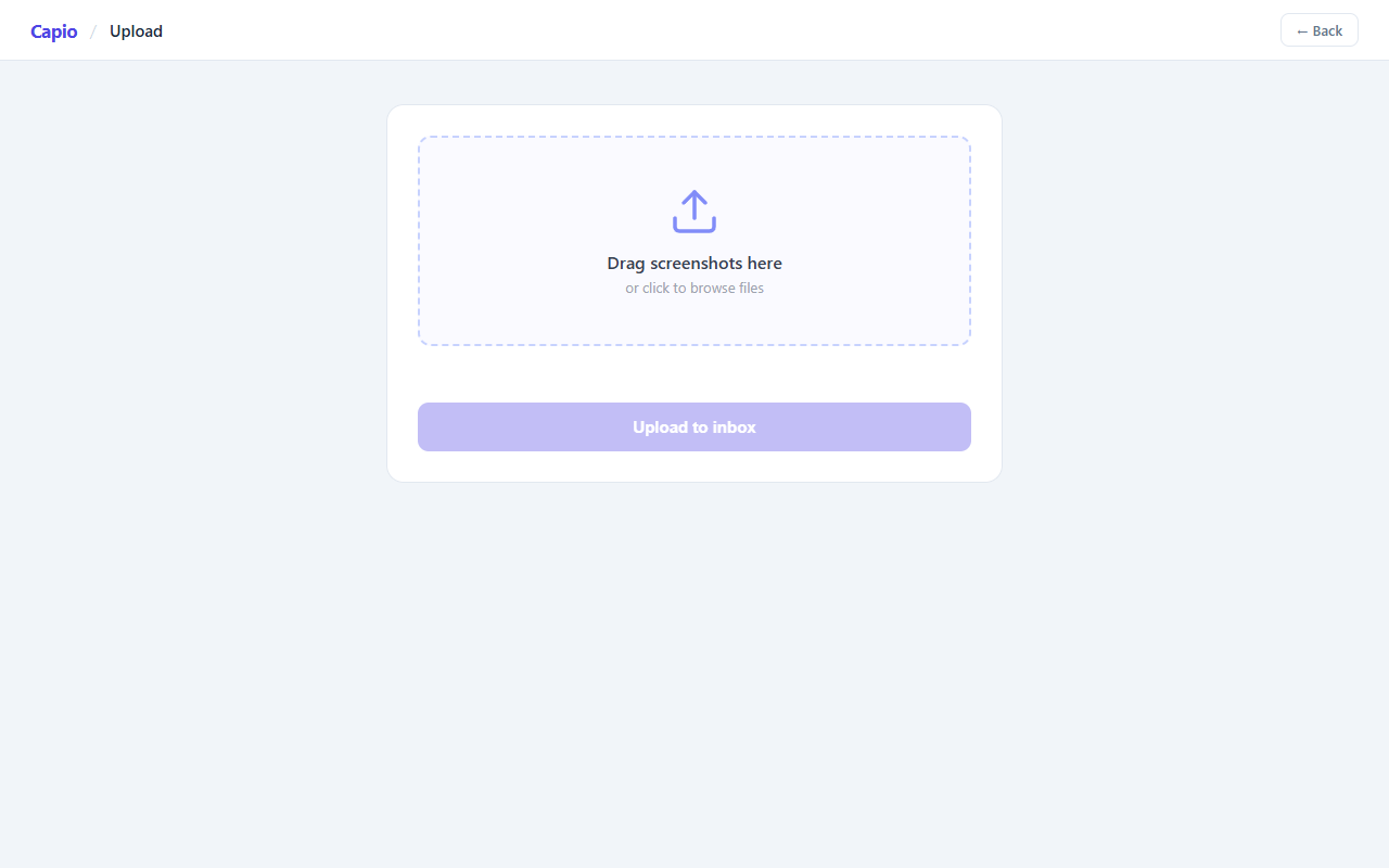 Upload page