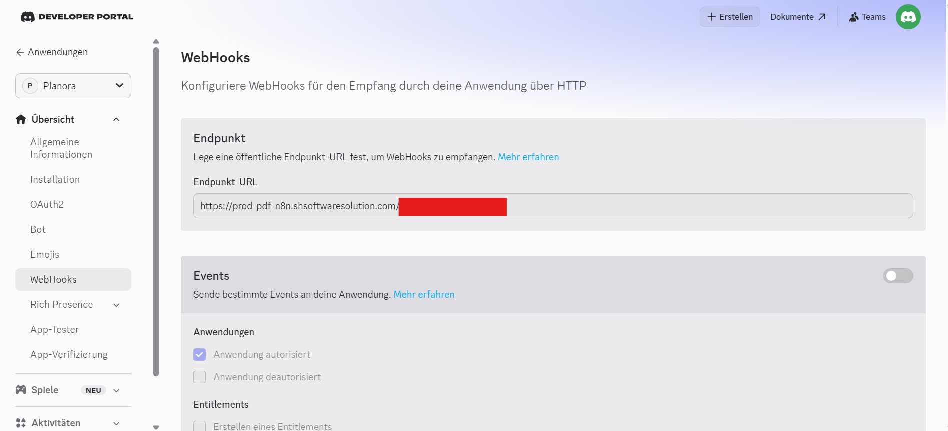Webhook Settings