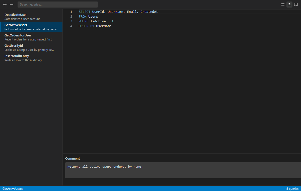Xinq editor overview