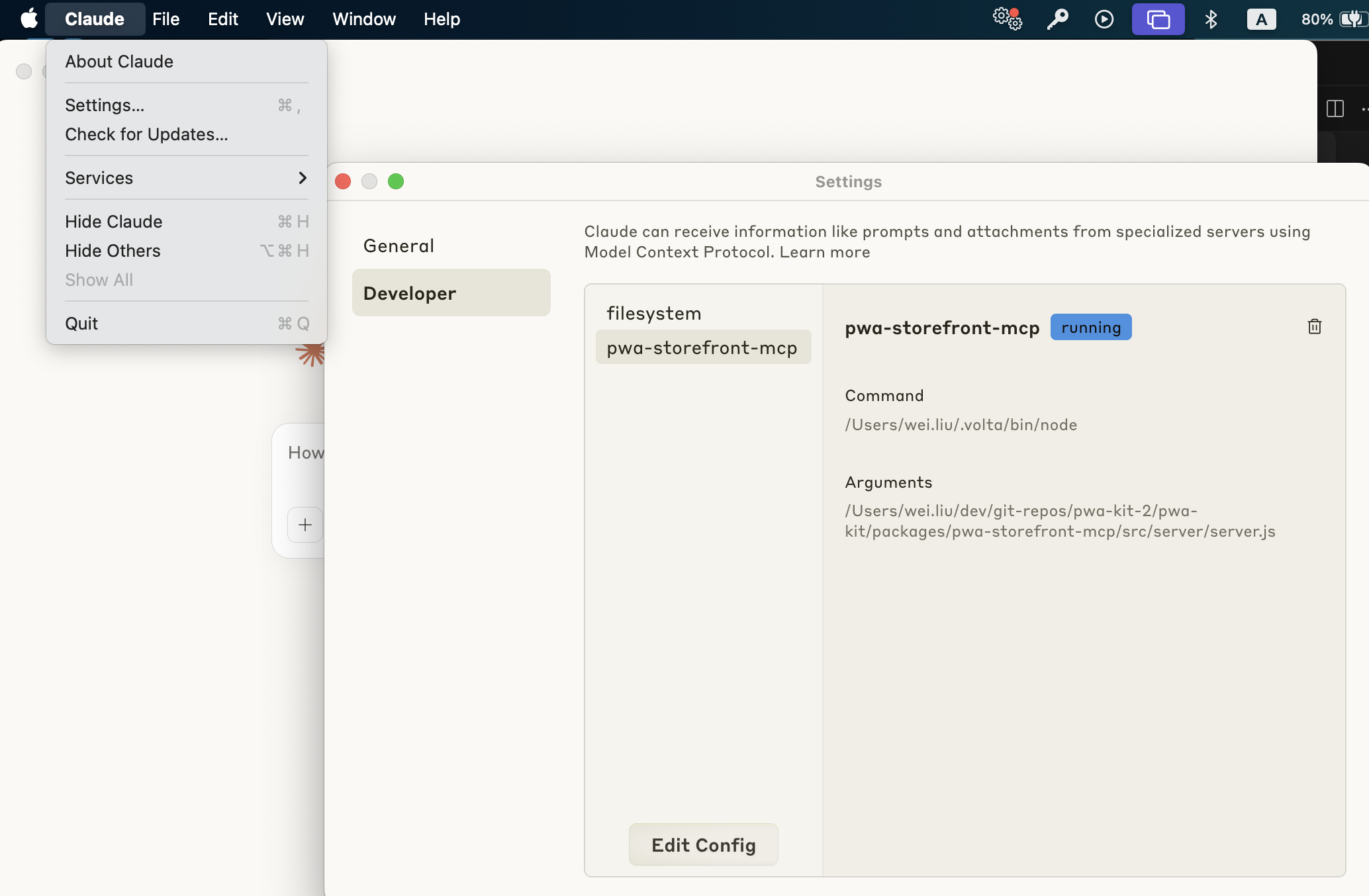 Claude MCP Config Screenshot