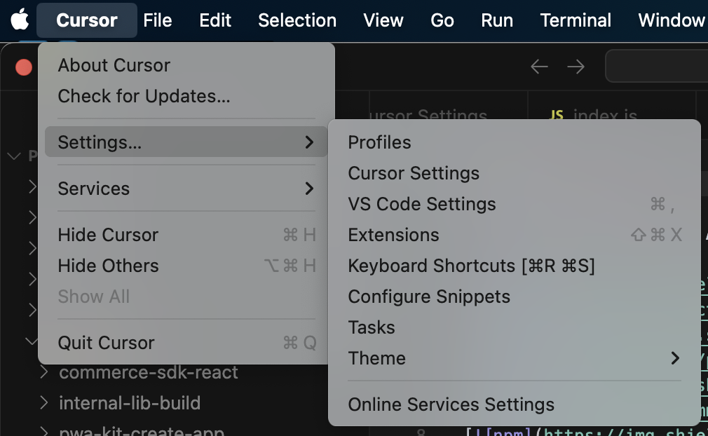 Cursor Settings Screenshot