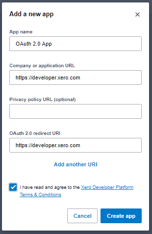 create an oauth2 app