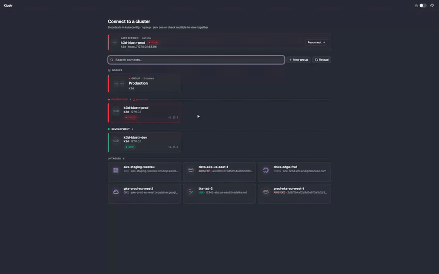 Klustr — live demo