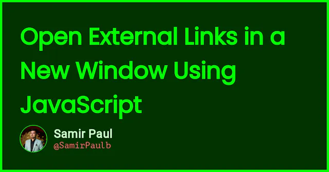 Open External Links in a New Window Using Javascript