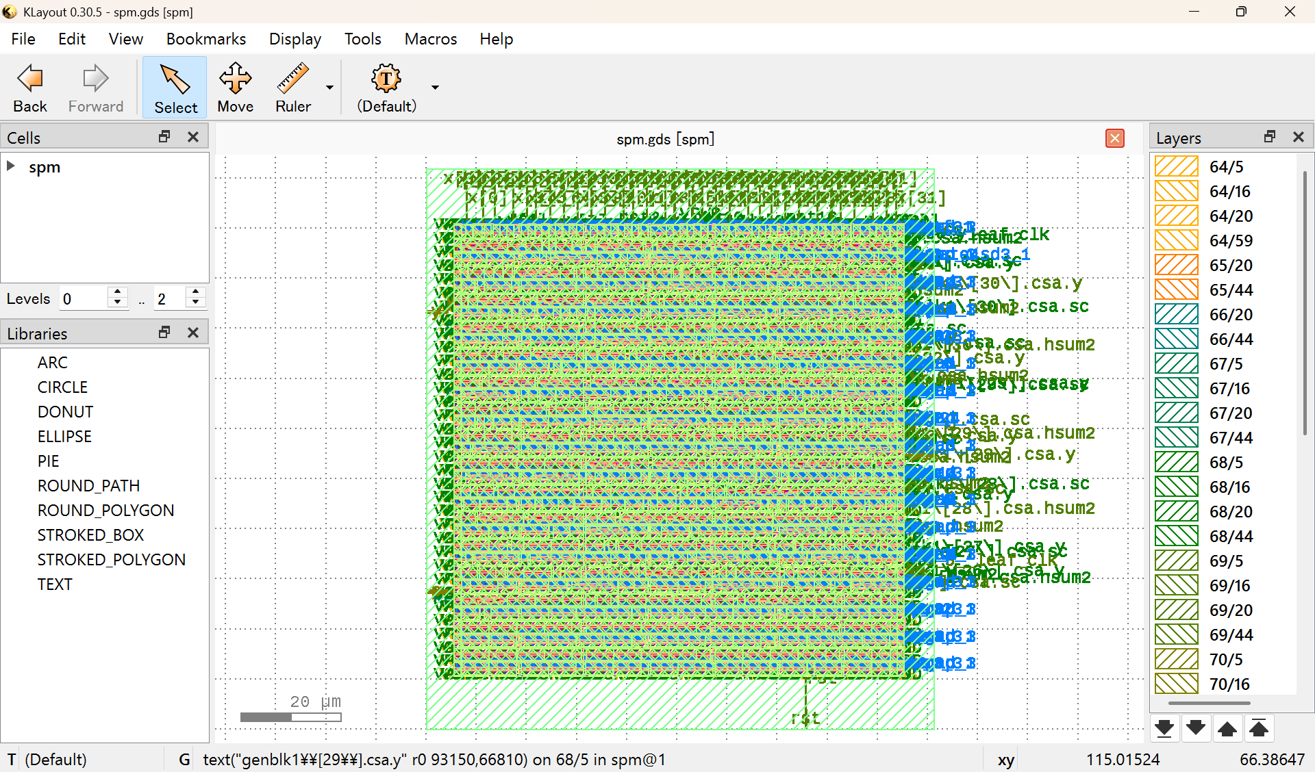 SRAM hard macro block-level layout integrated using OpenLane2