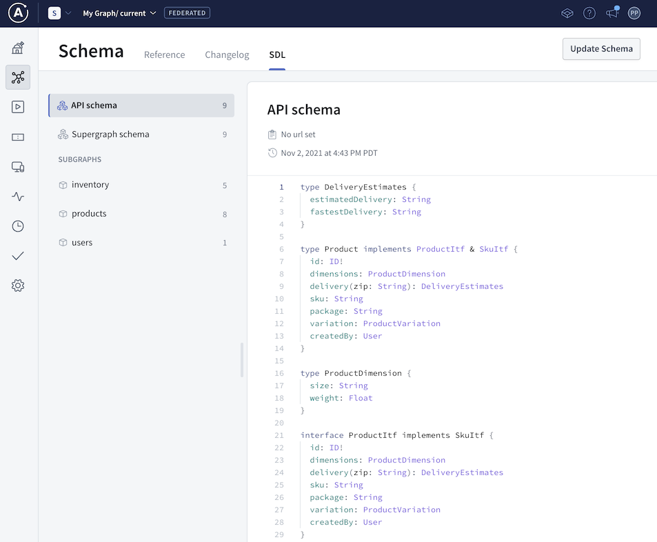 Federated Graph in Apollo Studio