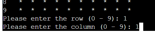 Question to choose row and column